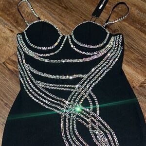 Embellished mini dress